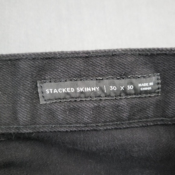 PacSun Mens Black Comfort Stretch Stacked Skinny Jeans Moto Ripped Sz 30x30 - Picture 10 of 16